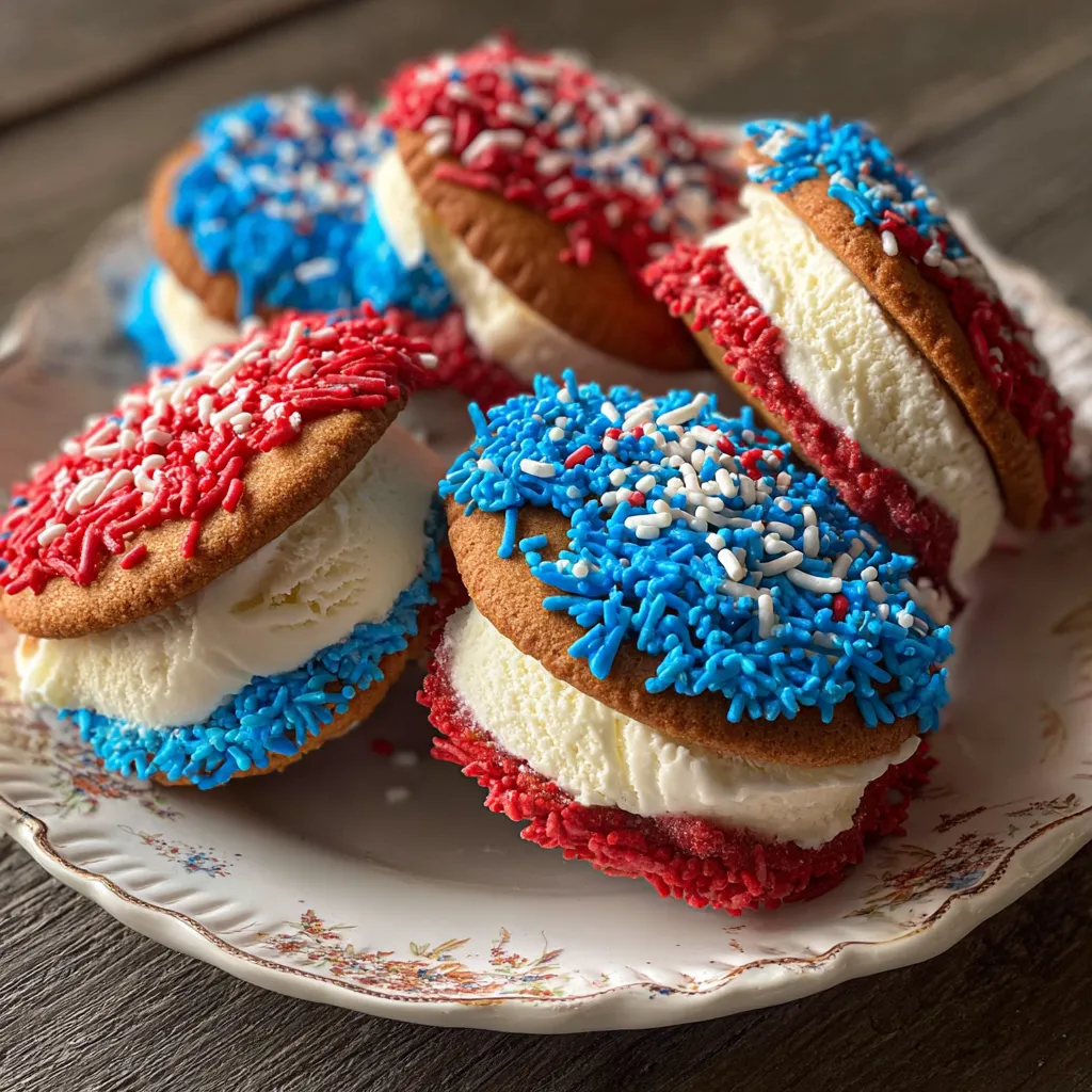 4th of July Mini Ice Cream Sandwiches