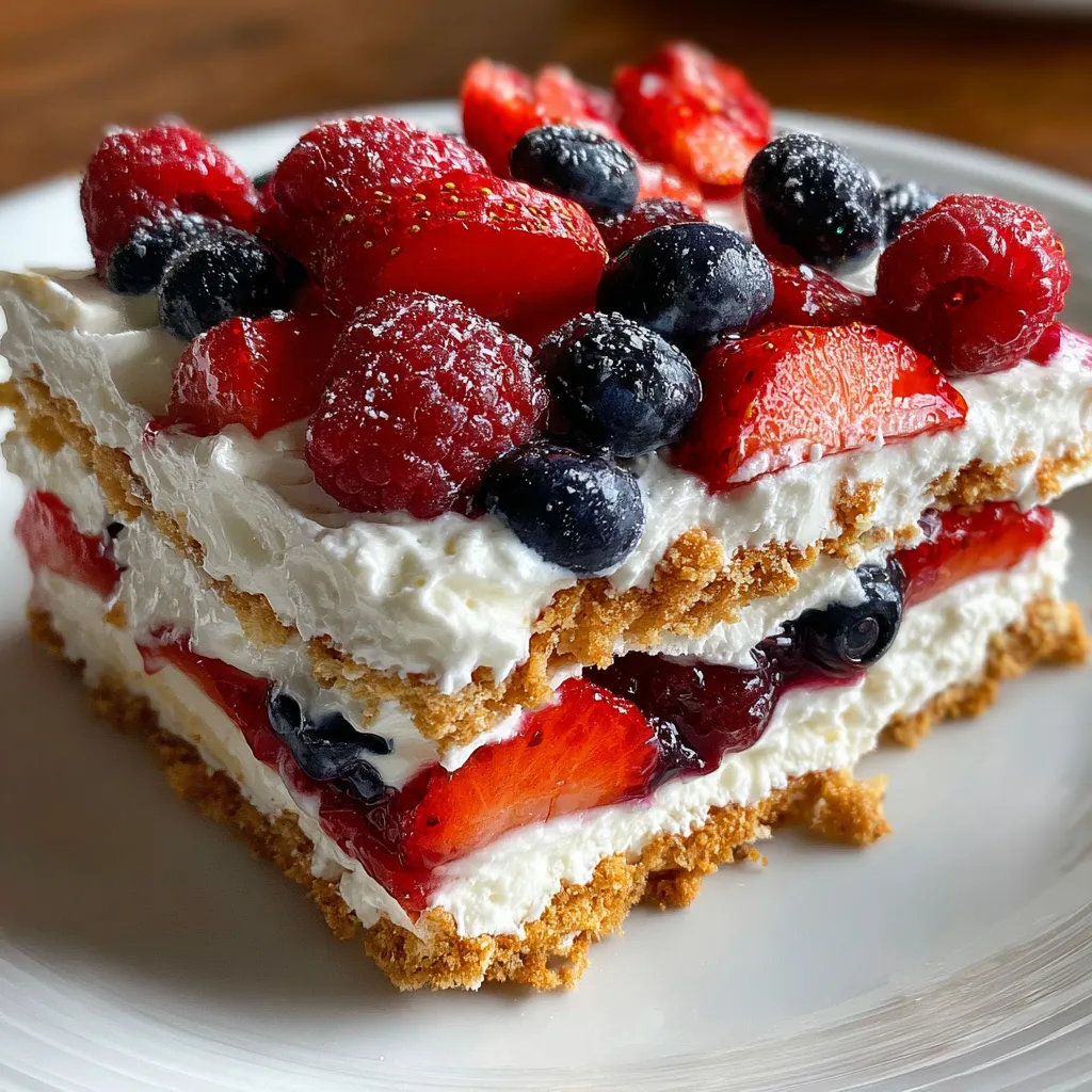 Triple Berry Icebox Cake
