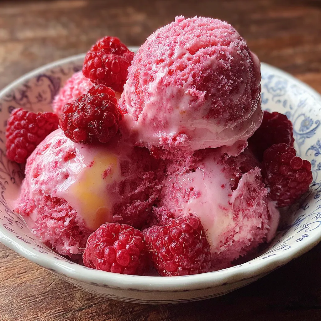 Refreshing Creamy Tangy Raspberry Sherbet