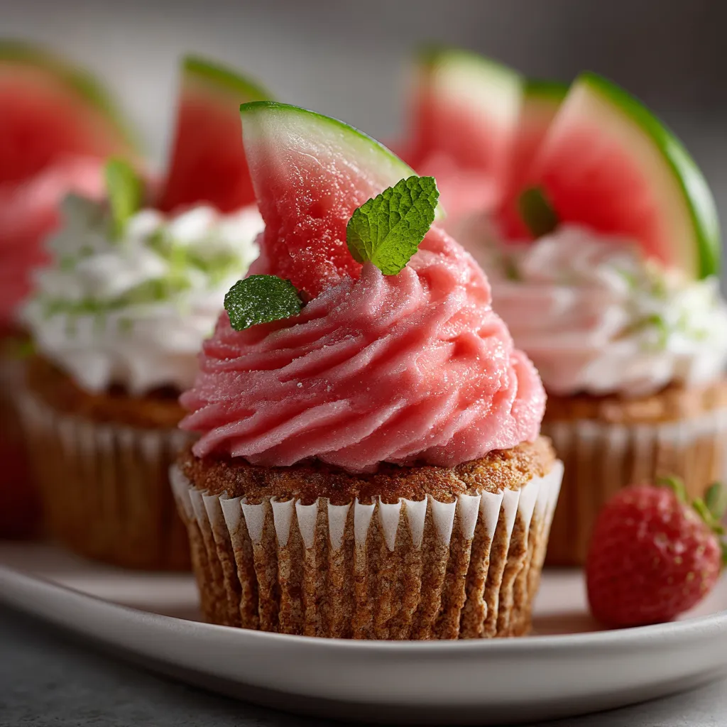 Moist Zesty Refreshing Watermelon Cupcakes