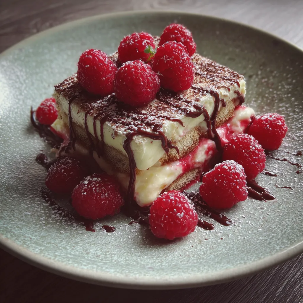 Decadent Creamy Italian Raspberry Tiramisu