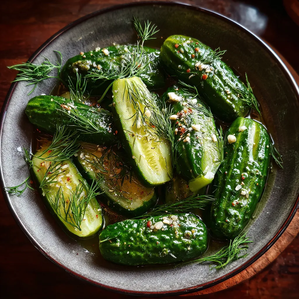 Dill Pickles with Cucumbers and Fresh Dill