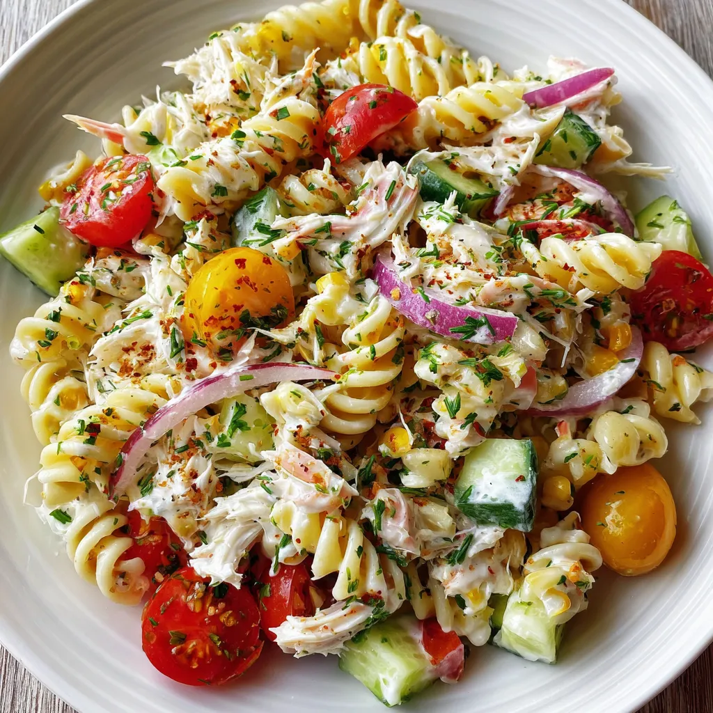 Summer Crab Pasta Salad With Ranch Dressing