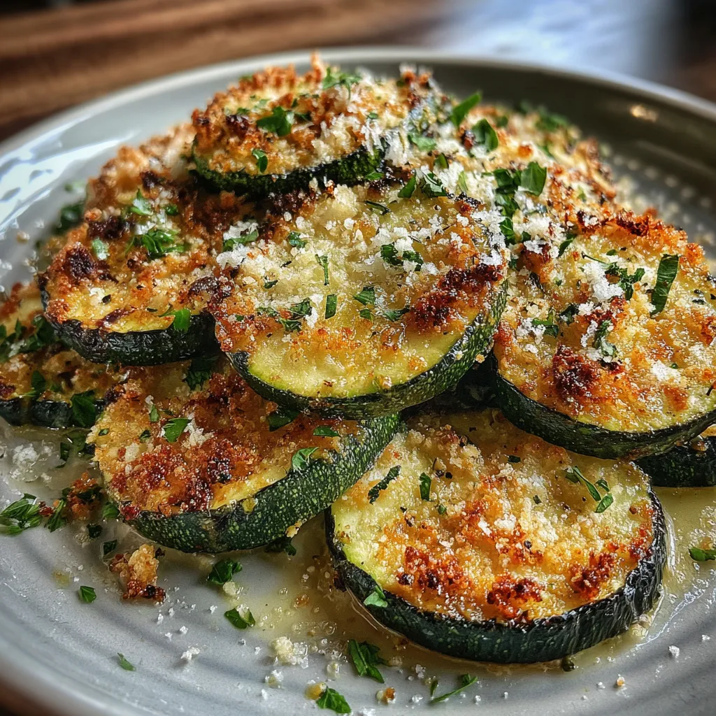 Crispy Garlic Parmesan Roasted Zucchini