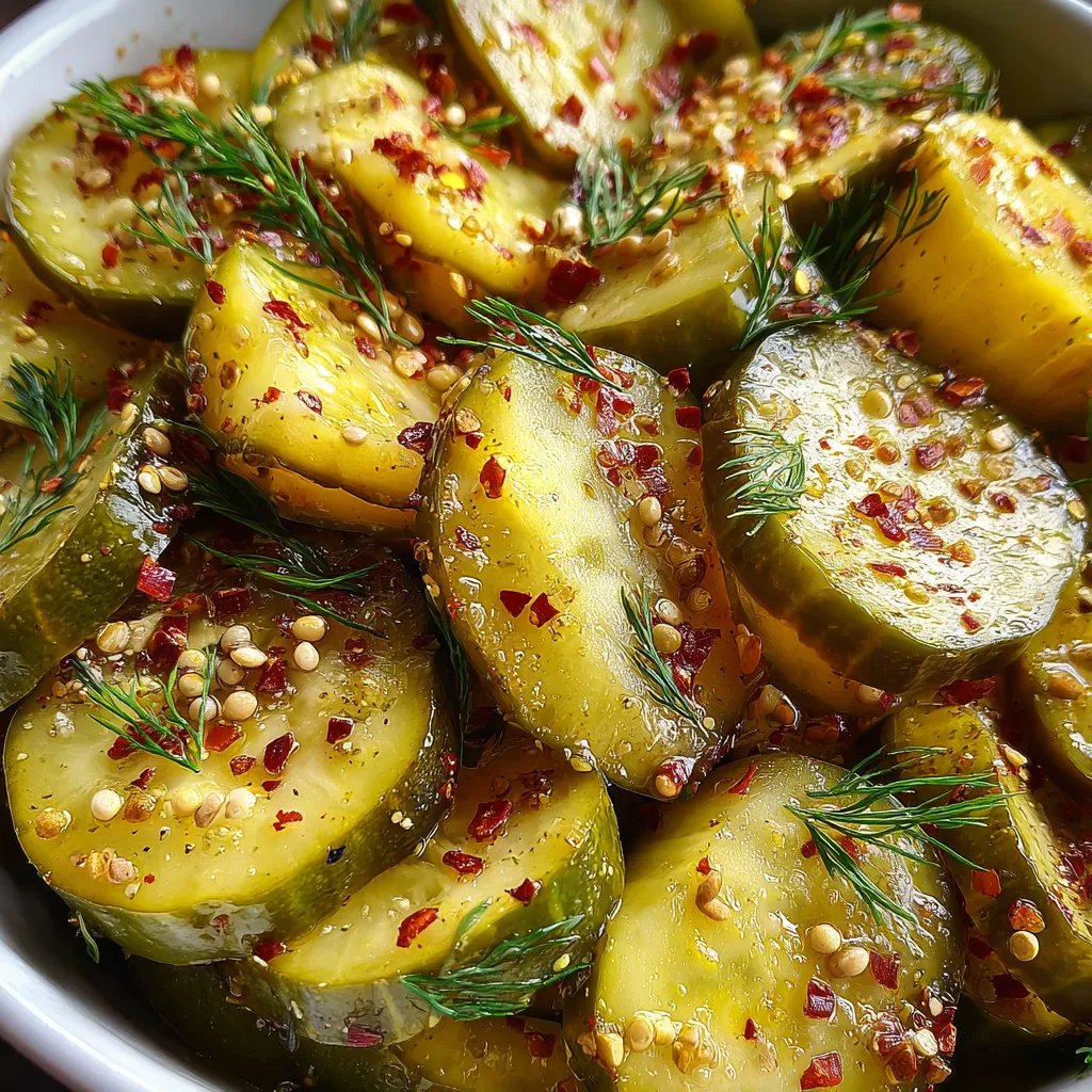 Quick Tangy Crisp Refrigerator Pickles
