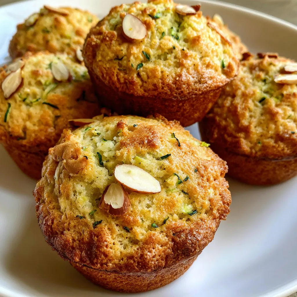Fluffy Almond Zucchini Muffins