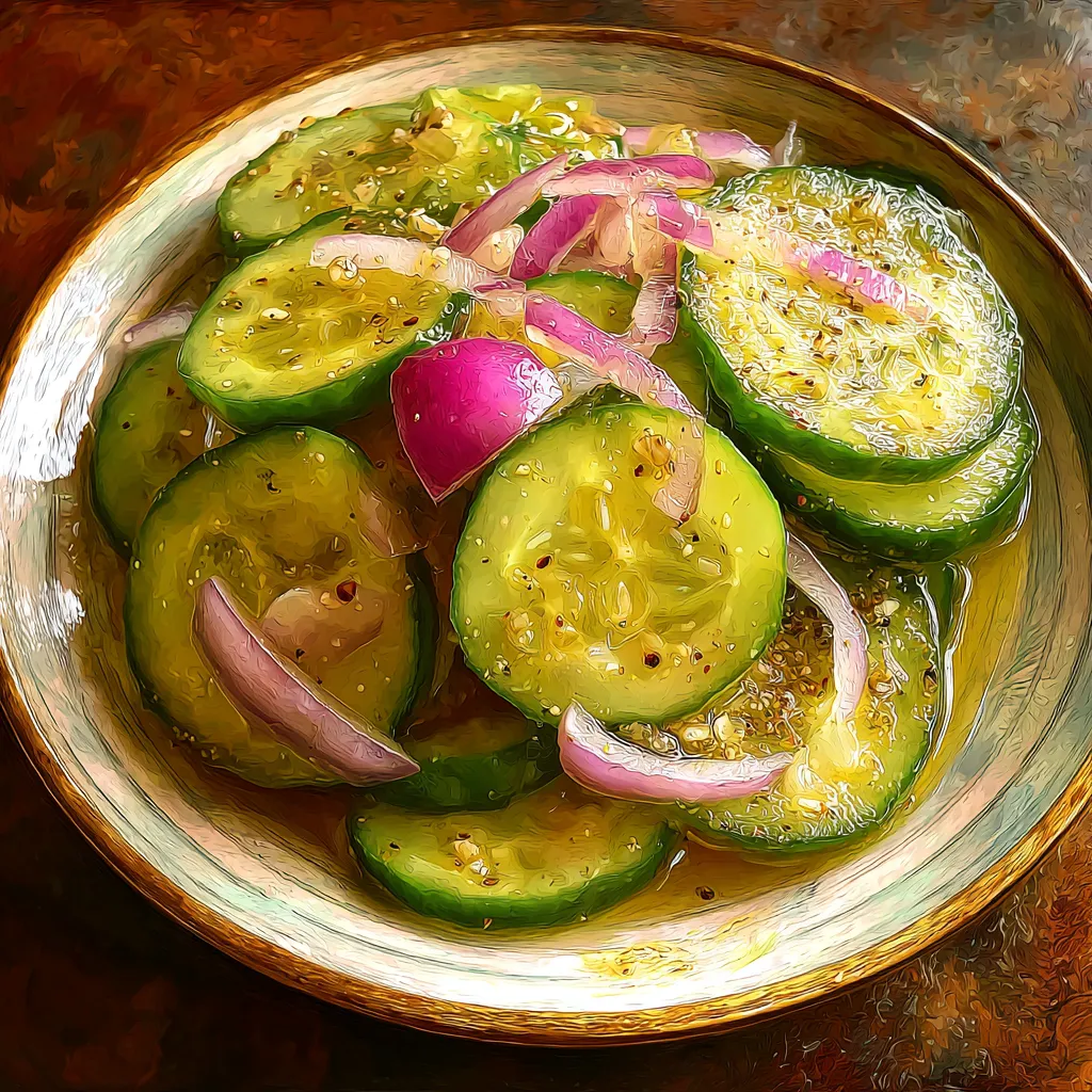 Pickled Cucumber & Onion Slices