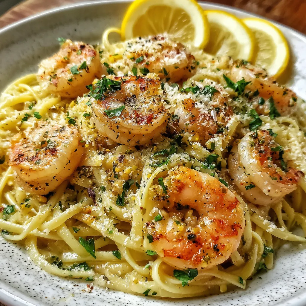 Hearty Garlic Butter Lemon Shrimp Pasta