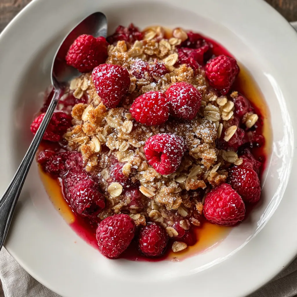 Warm Baked Sweet Raspberry Crisp