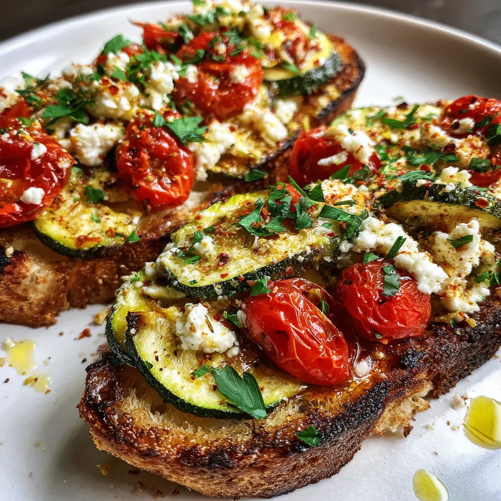 Crispy Baked Mediterranean Zucchini Toast