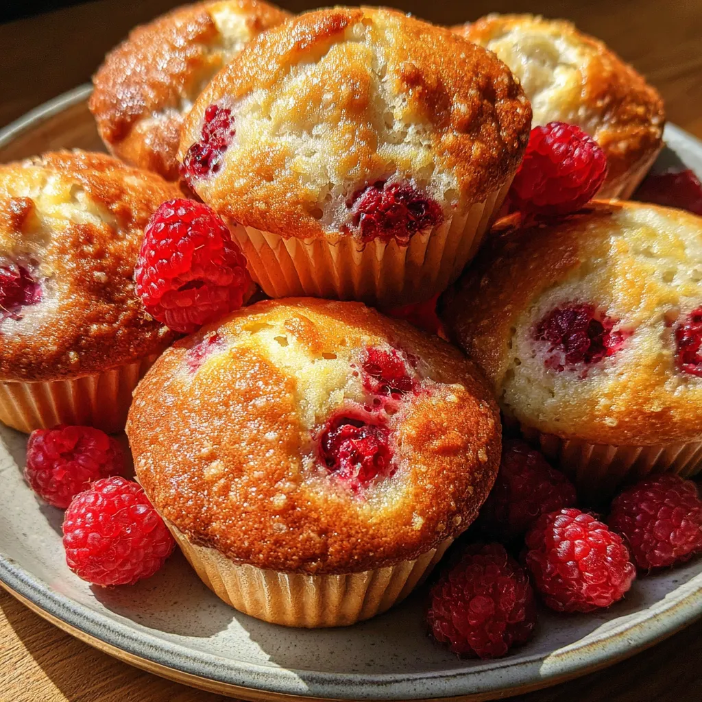 Moist Sweet Tangy Raspberry Muffins
