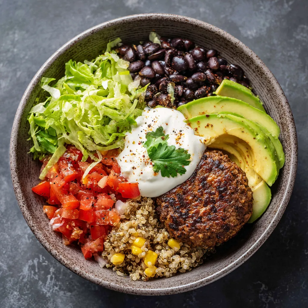 High Protein Burger Bowl