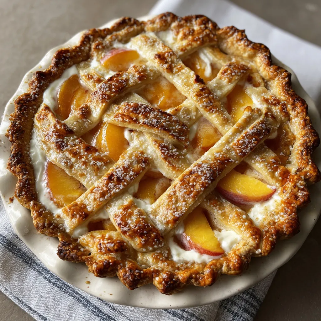 Creamy Peach Pie with Cream Cheese Filling