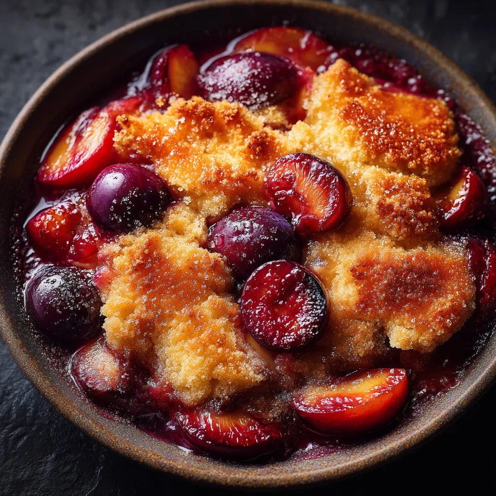Plum Cobbler with Cinnamon Sugar