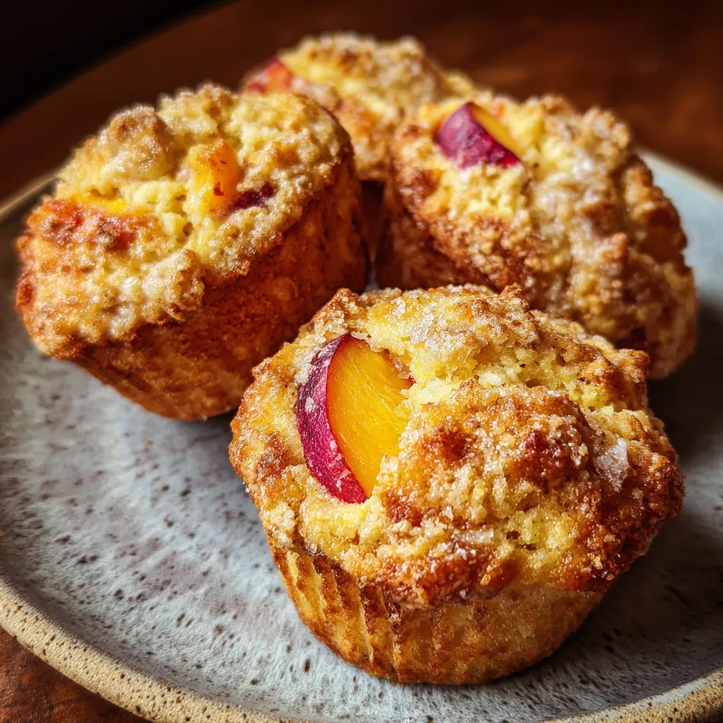 Moist Baked Sweet Peach Muffins