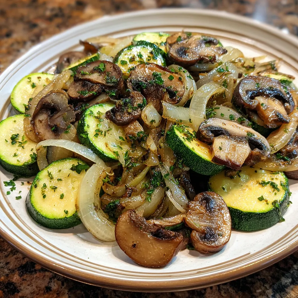 Healthy Sauteed Zucchini Mushrooms and Onions