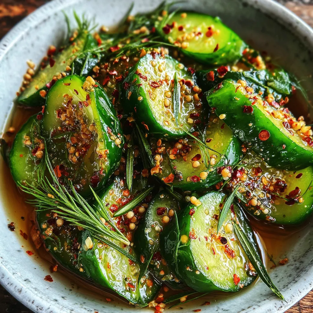 Spicy Garlic Dill Refrigerator Pickles