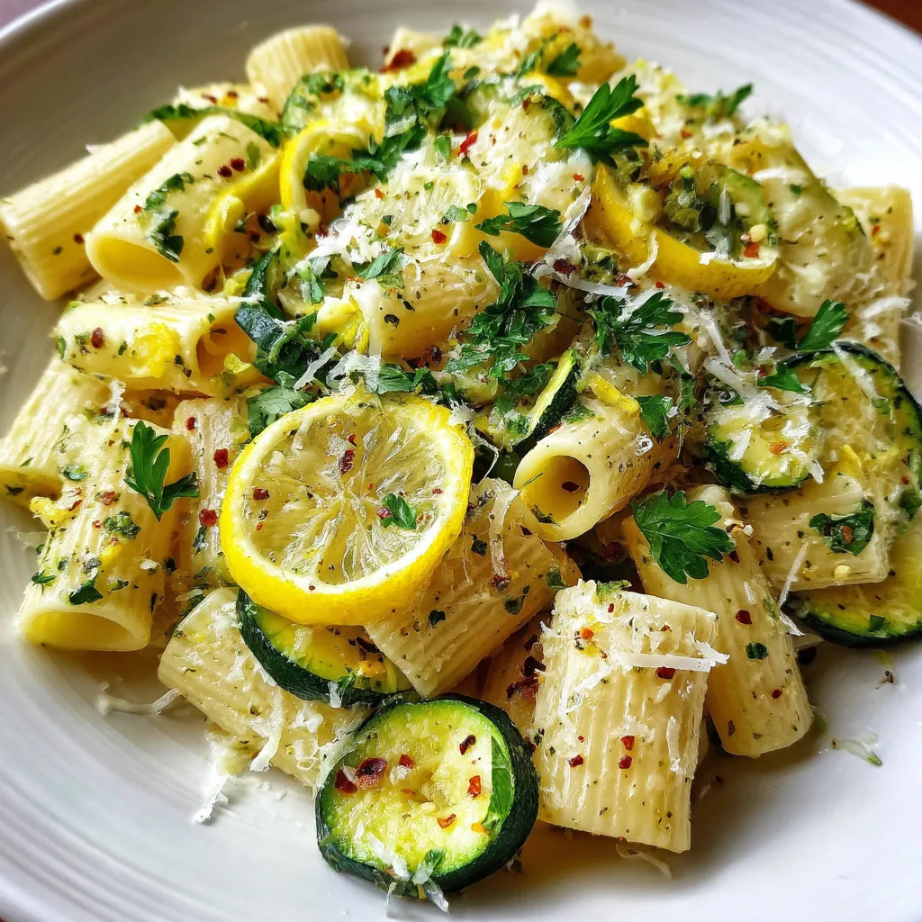Fresh Lemon Zucchini Rigatoni