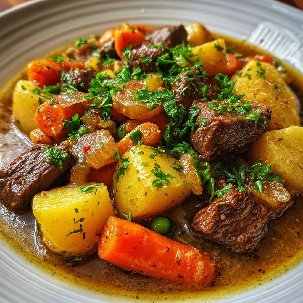 Garlic Butter Beef Stew With Potatoes