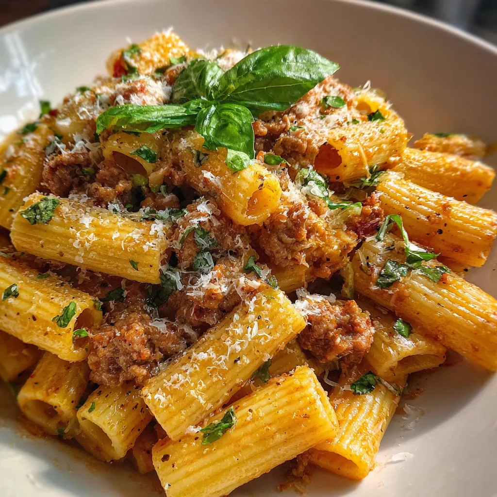 Creamy Rigatoni with Italian Sausage