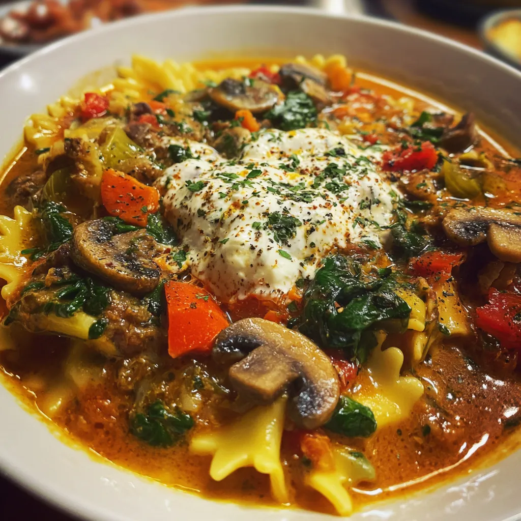 Creamy Vegetarian Lasagna Soup