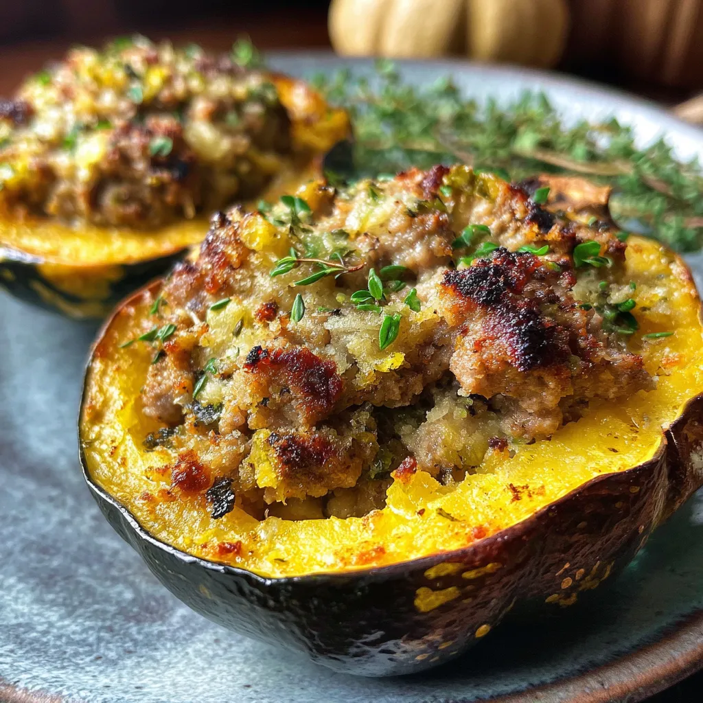 Sausage Stuffed Acorn Squash