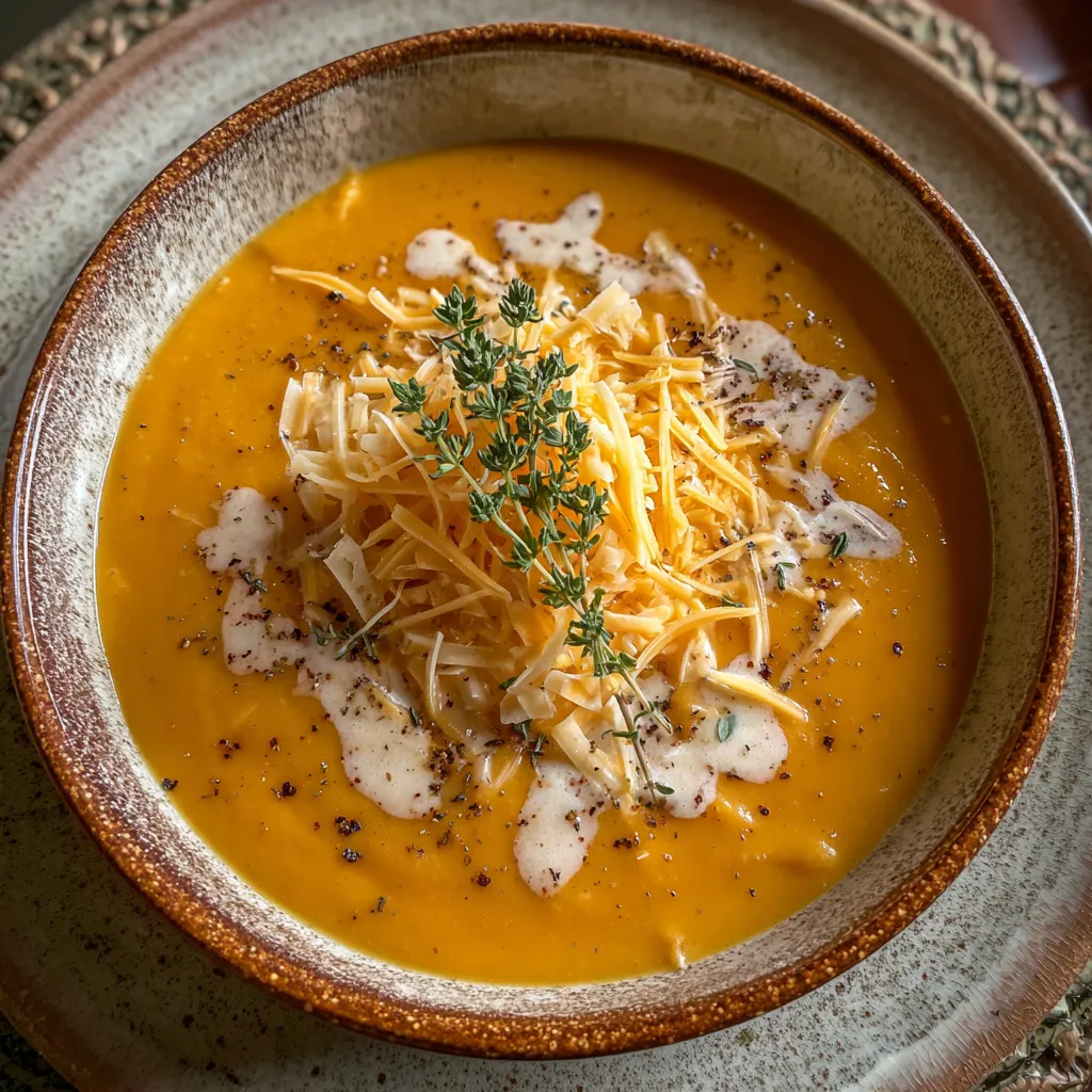 Apple Cheddar Sweet Potato Soup
