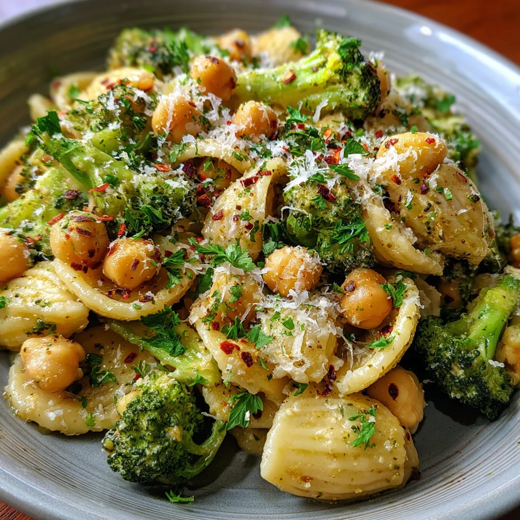 Healthy Vegetarian Broccoli Chickpea Pasta