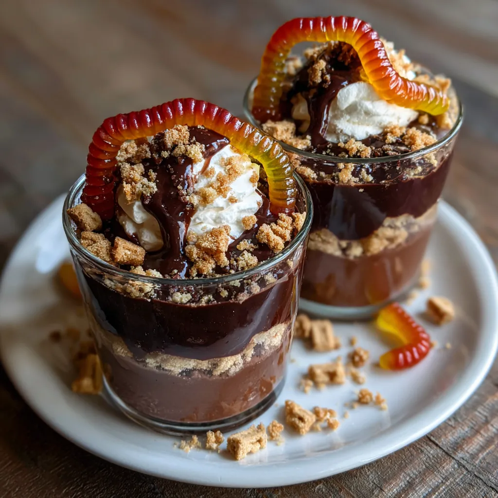 Dirt and Worms Pudding Cups