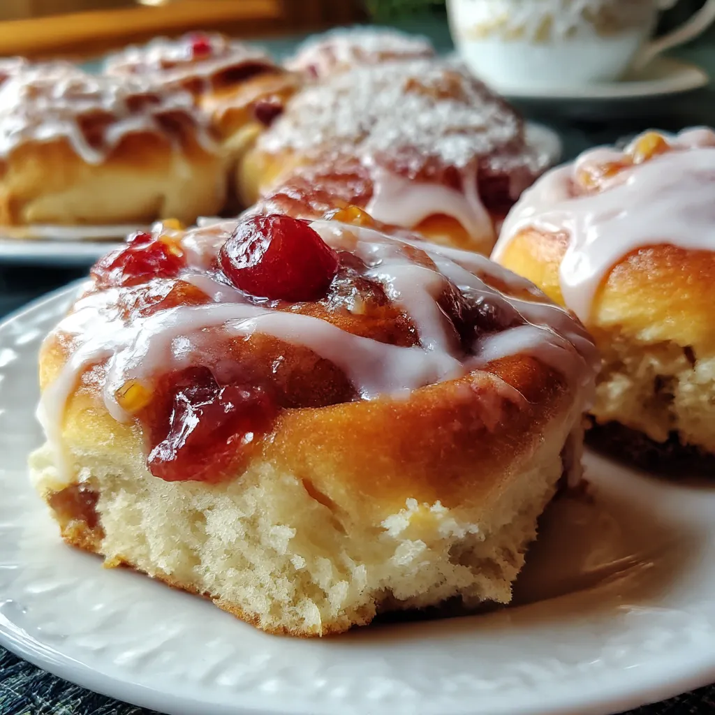 Cherry Sweet Rolls with Icing