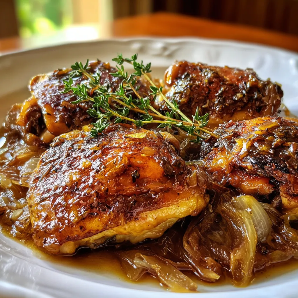Cider Braised Chicken with Caramelized Onions