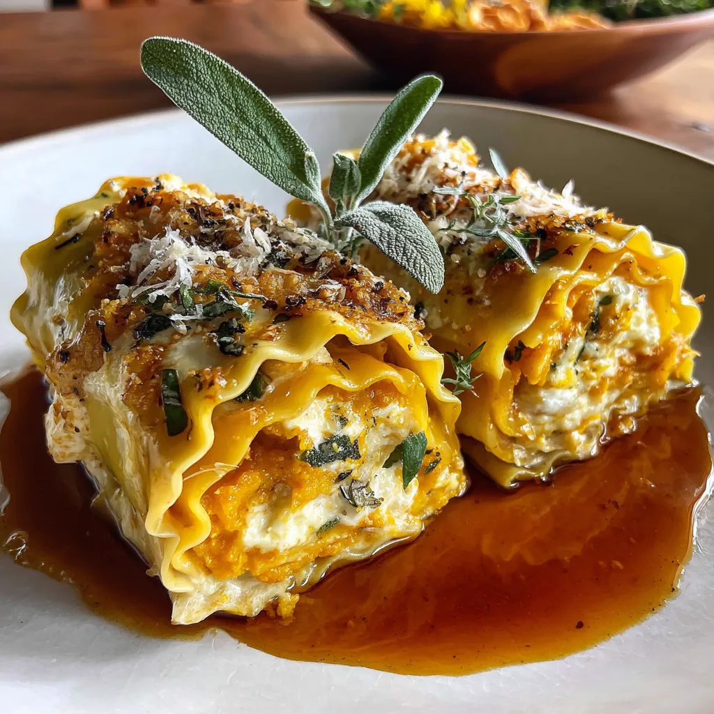 Creamy Butternut Squash Lasagna Roll Ups