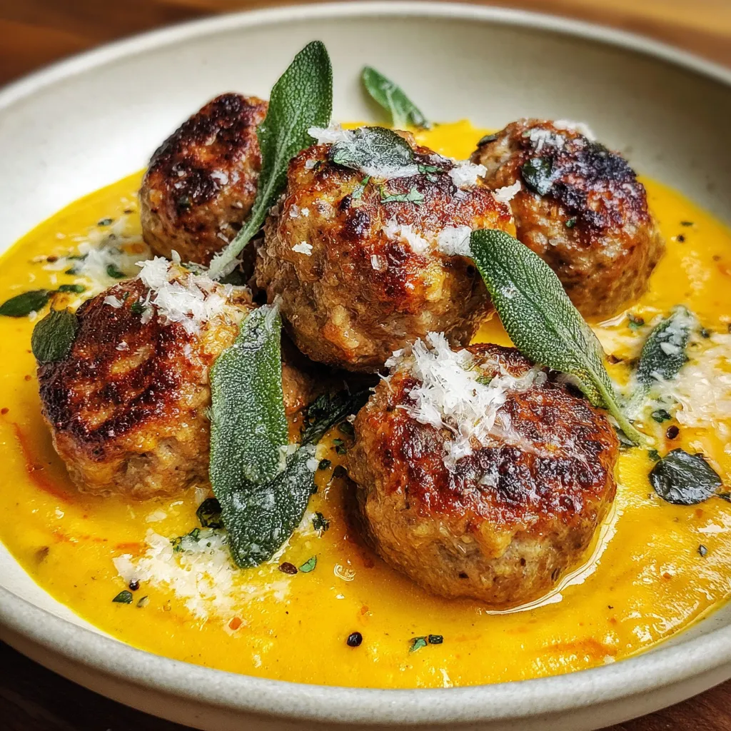Turkey Meatballs in Pumpkin Sage Sauce