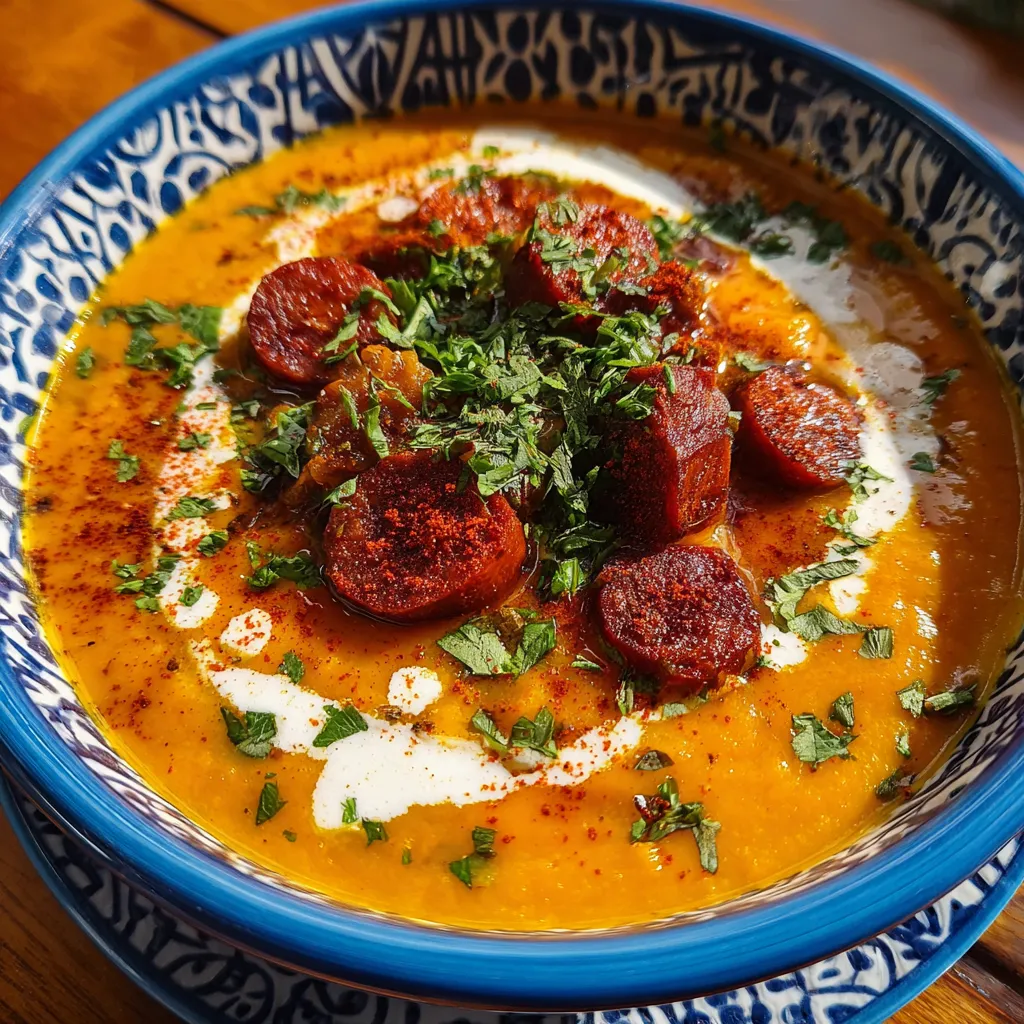 Spicy Chorizo Pumpkin Soup