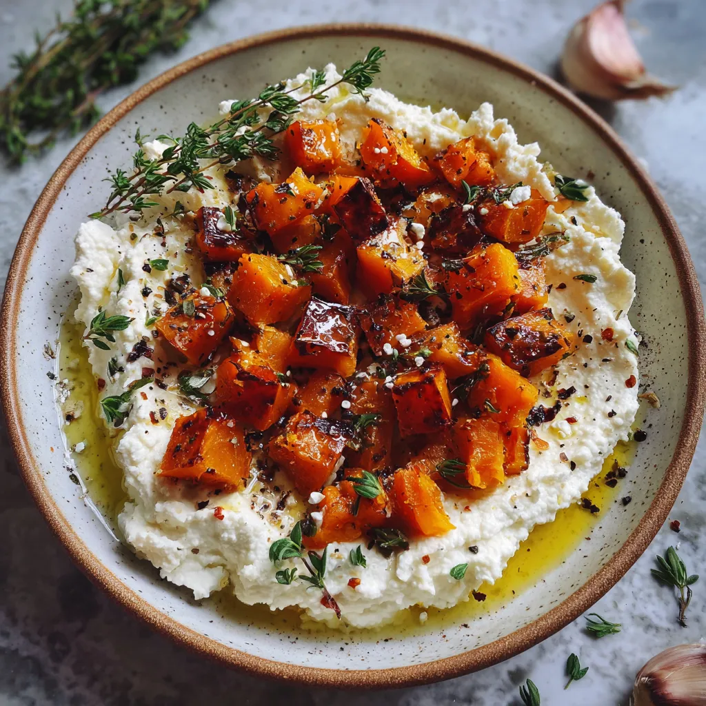 Pumpkin Whipped Feta With Honey + Thyme