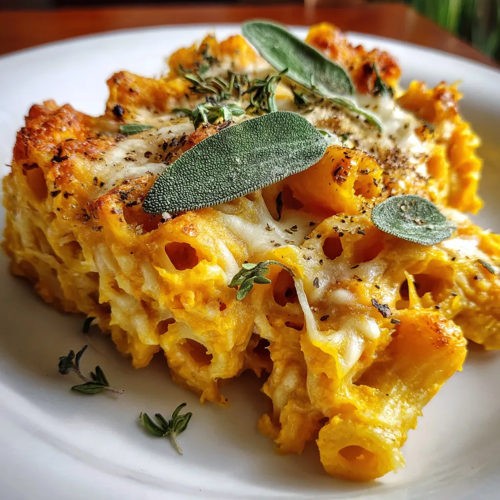 Cheesy Vegetarian Pumpkin Pasta Bake