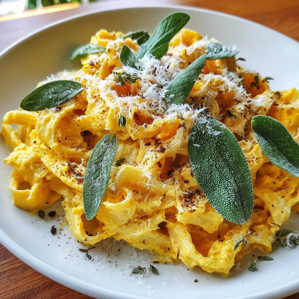 Pumpkin Alfredo Pasta with Sage
