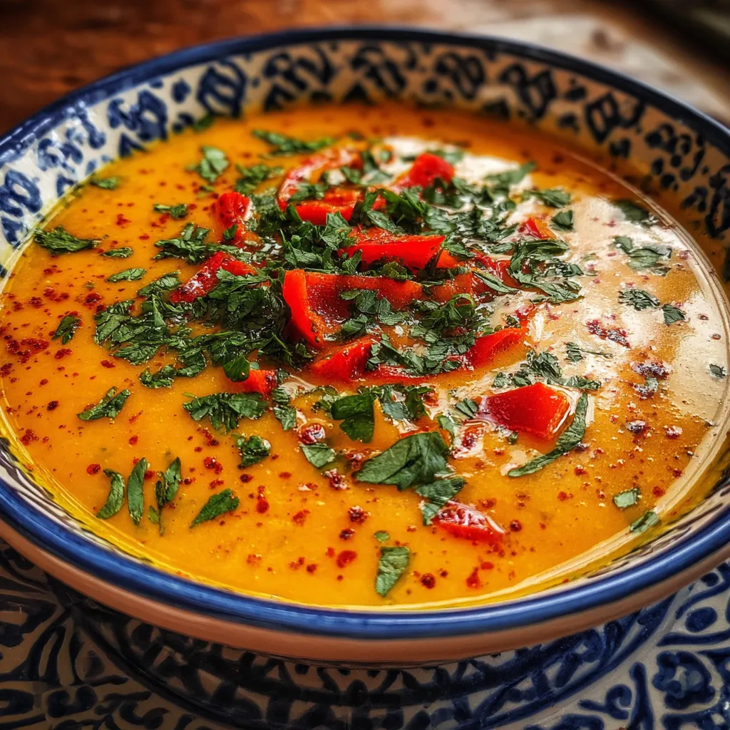 Creamy Butternut Squash and Red Pepper Soup with Coconut Milk