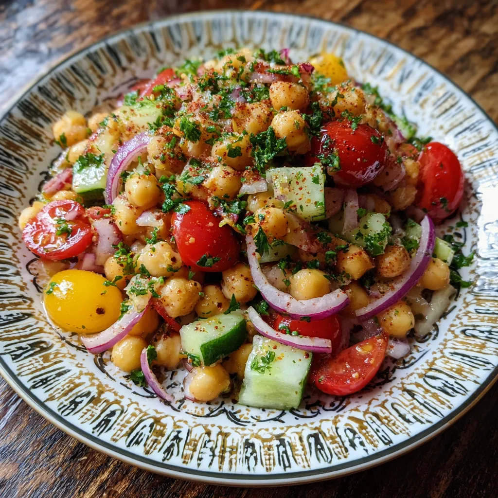Vegan Chickpea Salad with Lemon Garlic Dressing