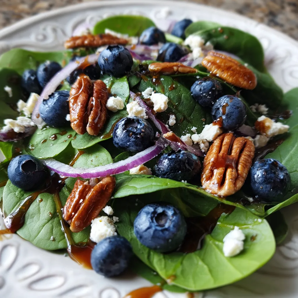 Blueberry Spinach Salad with Honey Balsamic Dressing