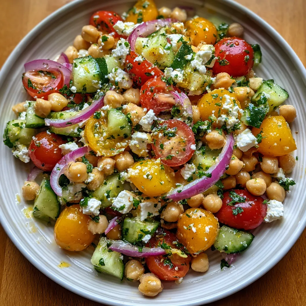 Lemony Chickpea Feta Salad