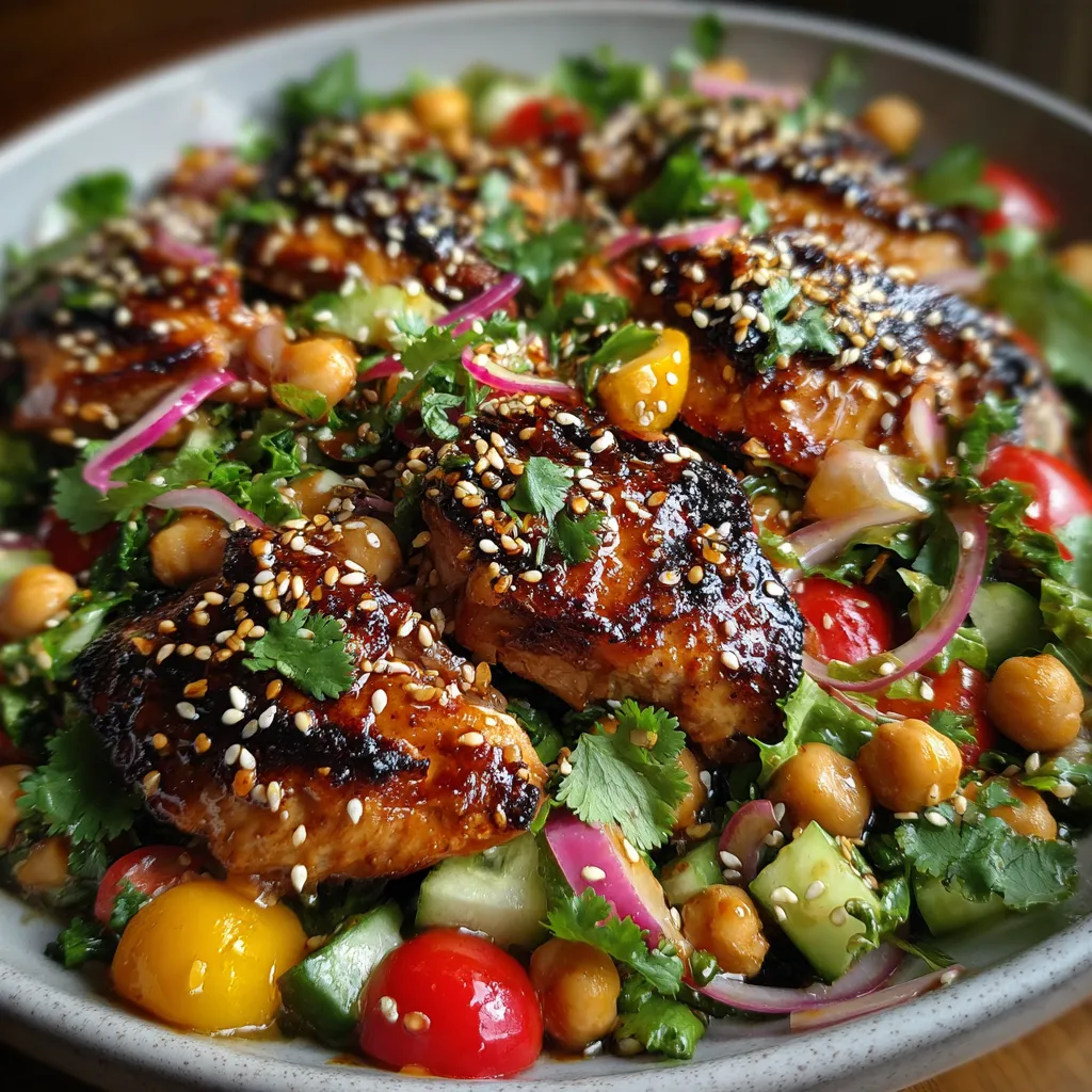 Sesame Chicken and Chickpea Salad
