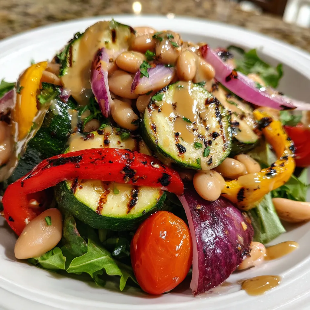 Grilled Veggie Bean Salad with Maple Dijon Dressing
