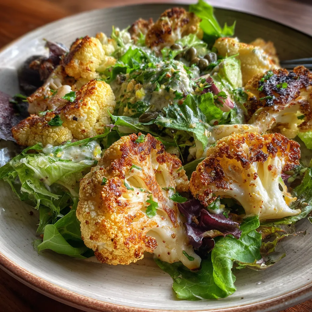 Roasted Cauliflower Green Goddess Salad