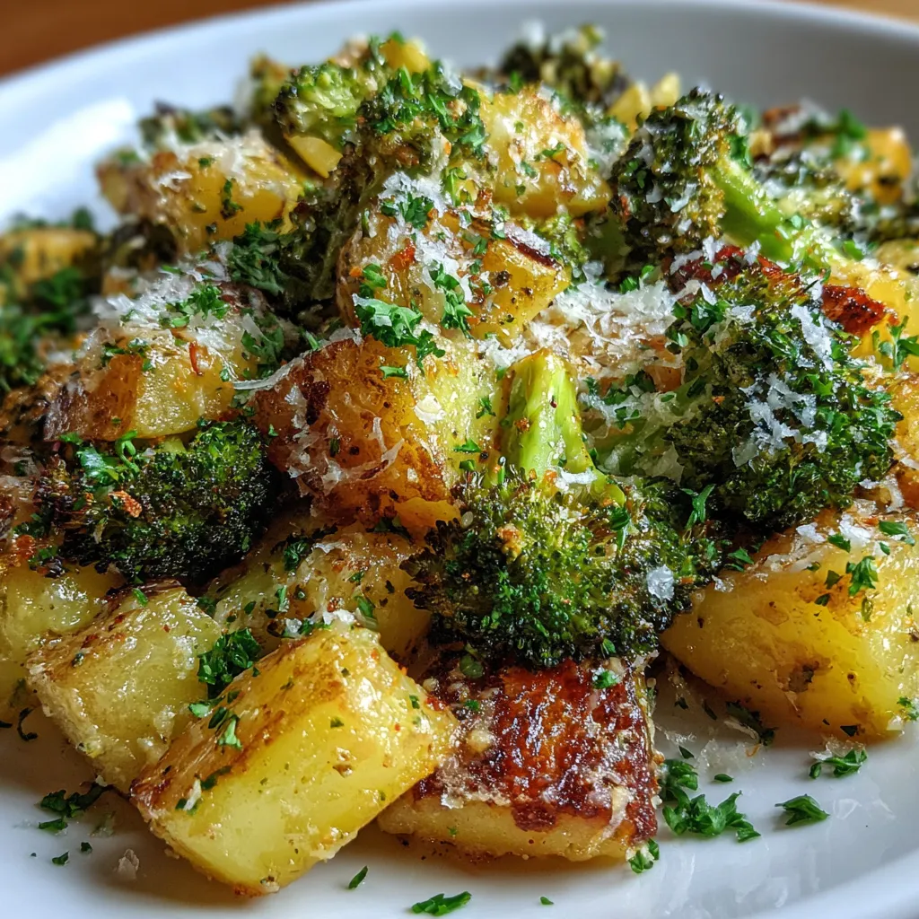 Roasted Potatoes and Broccoli with Parmesan
